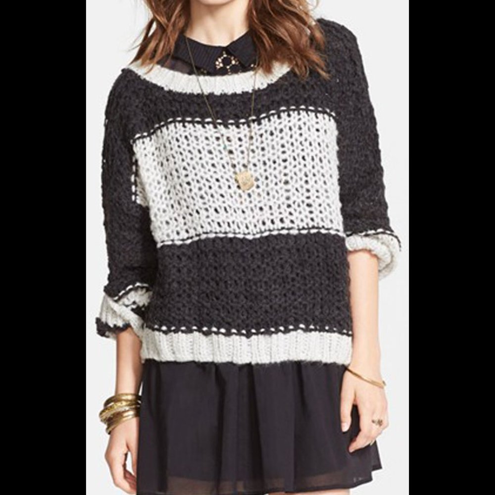 NWT FREE PEOPLE "Monaco" Wool Blend Pullover Sweater, sz S